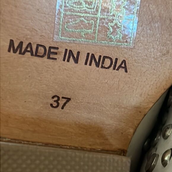 Free People Joelton Studded Western Boots tan and Lt Grey Leather EU 37 US 7 - Picture 9 of 9